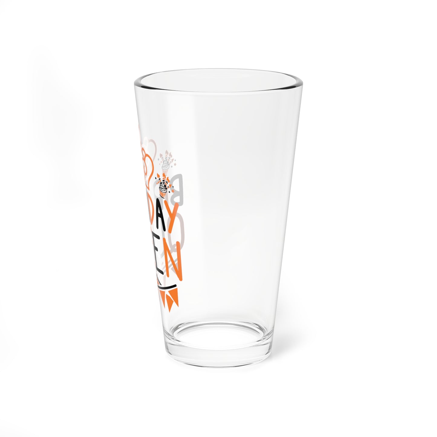 16oz Birthday Queen Mixing Glass - Perfect for Celebrating Special Occasions!