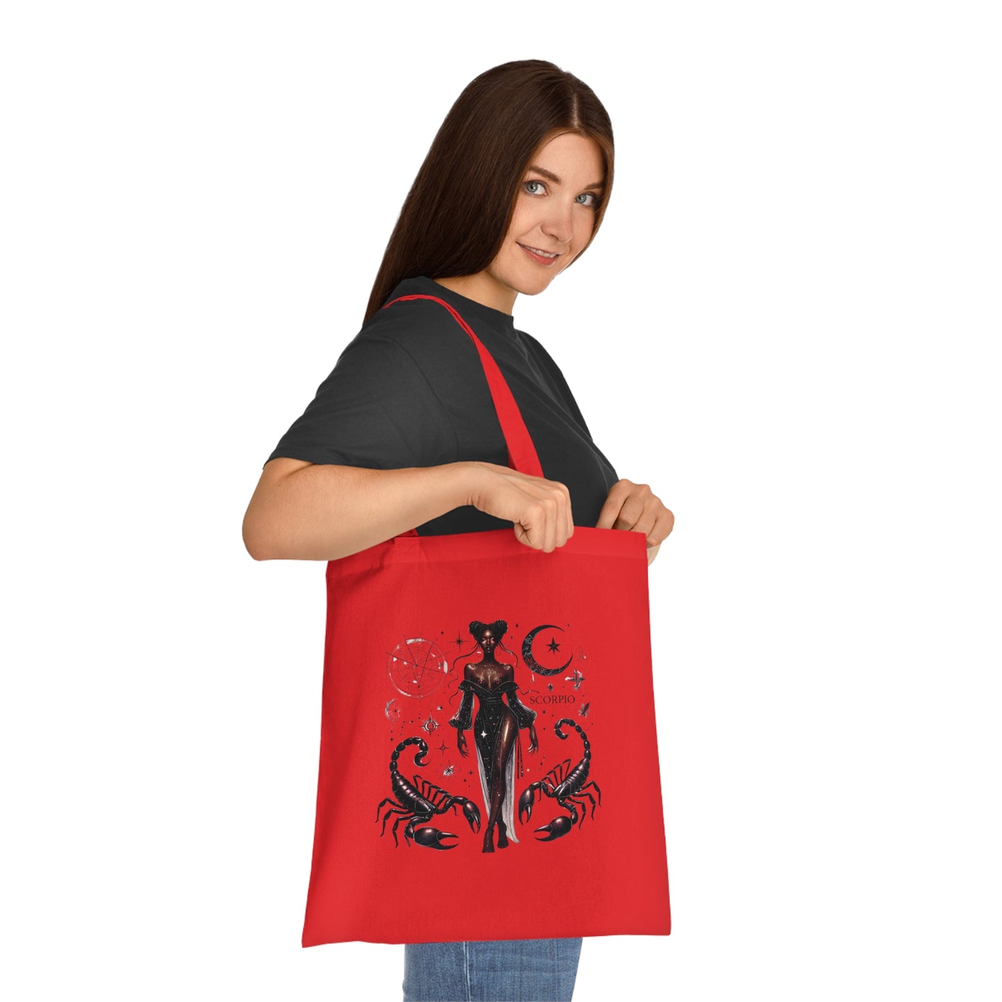 Scorpio Zodiac Cotton Tote — Mystical Scorpio Woman Astrological Design