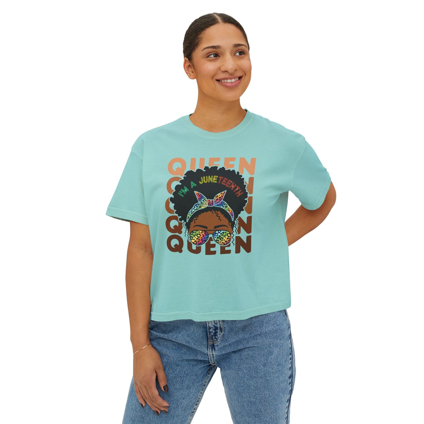 Juneteenth Women's Boxy Tee - I'm a Juneteenth Queen