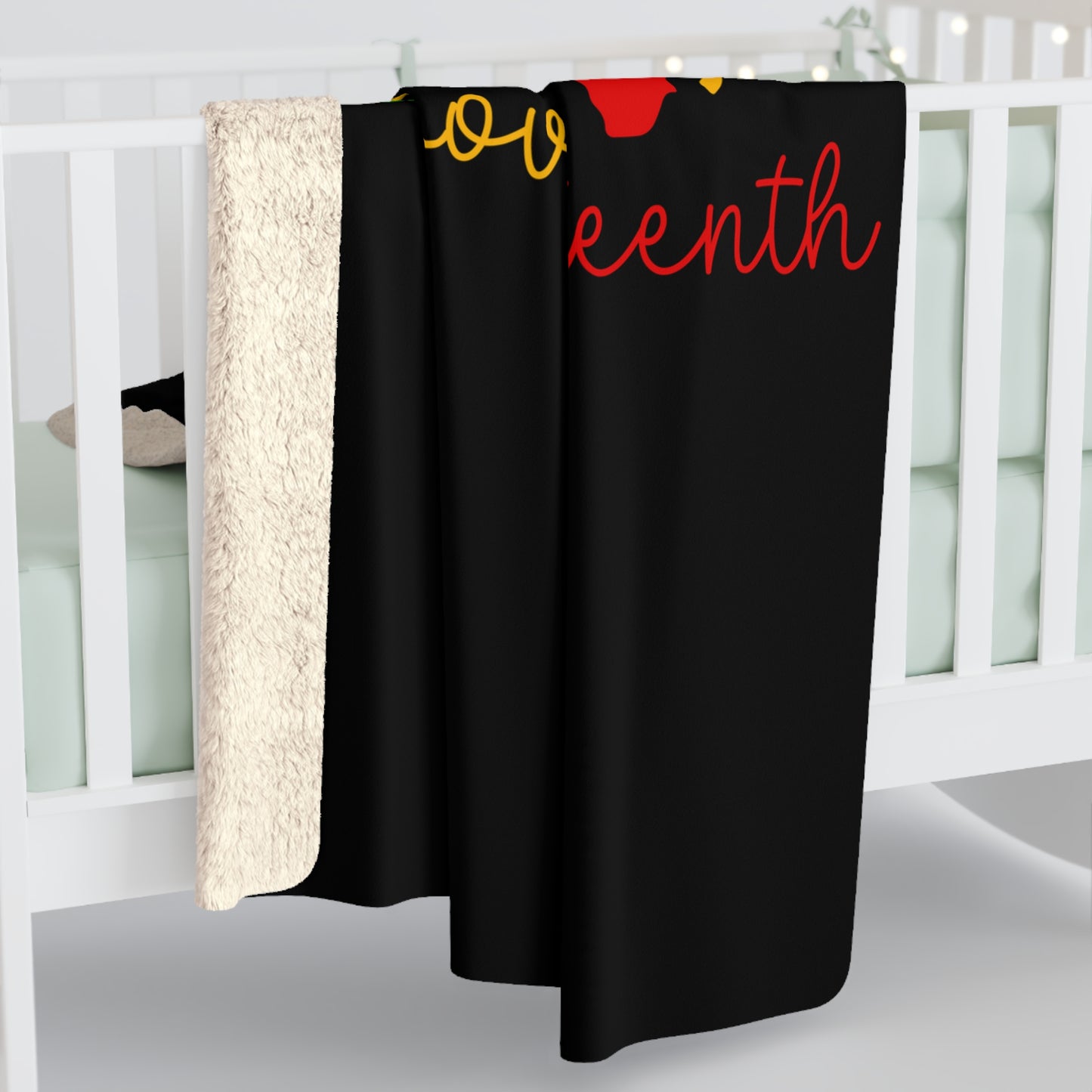 Peace, Love, Juneteenth Sherpa Fleece Blanket | Cozy Afrocentric Home Decor