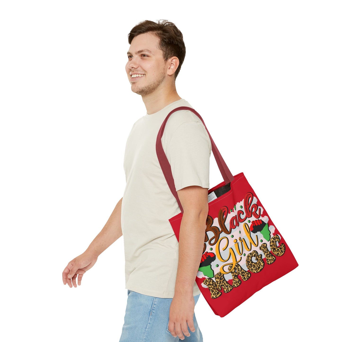 Black Girl Magic Tote Bag - Empowering Red Design for Everyday Use
