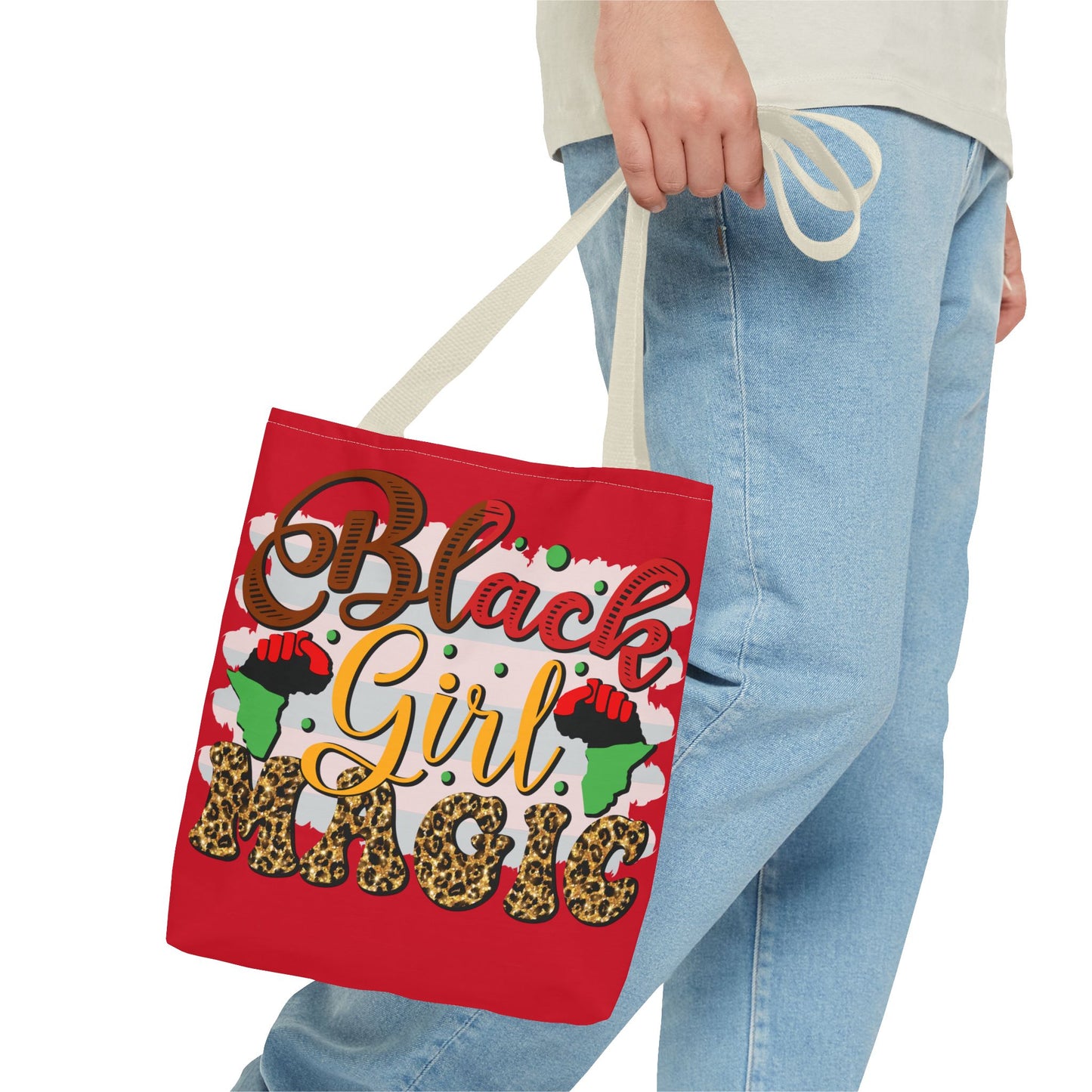 Black Girl Magic Tote Bag - Empowering Red Design for Everyday Use