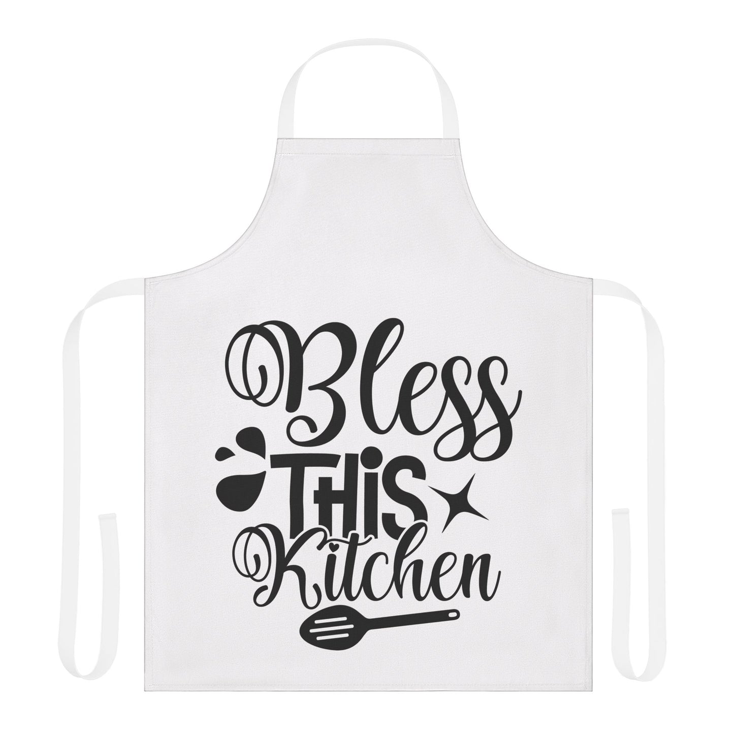 Inspirational Kitchen Apron with 5-Color Straps - 'Bless This Kitchen'
