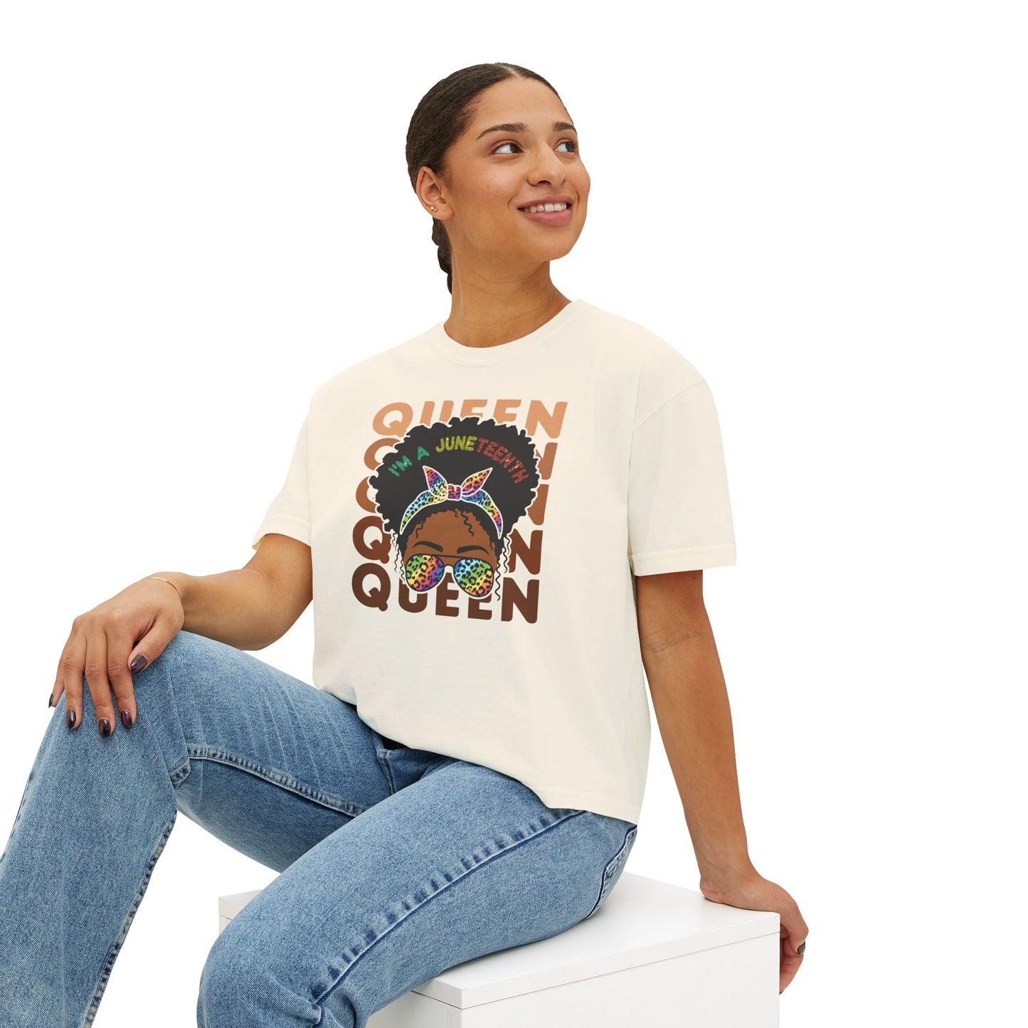Juneteenth Women's Boxy Tee - I'm a Juneteenth Queen