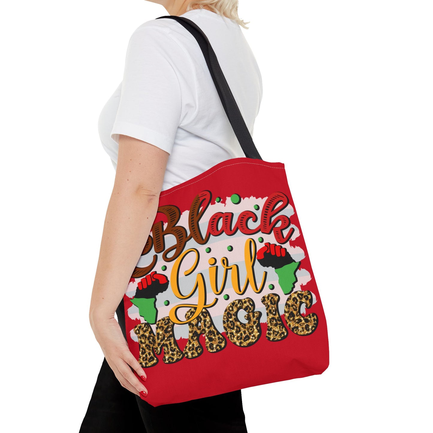 Black Girl Magic Tote Bag - Empowering Red Design for Everyday Use
