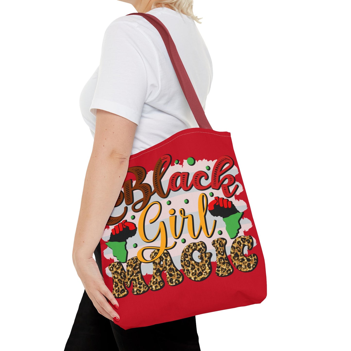 Black Girl Magic Tote Bag - Empowering Red Design for Everyday Use