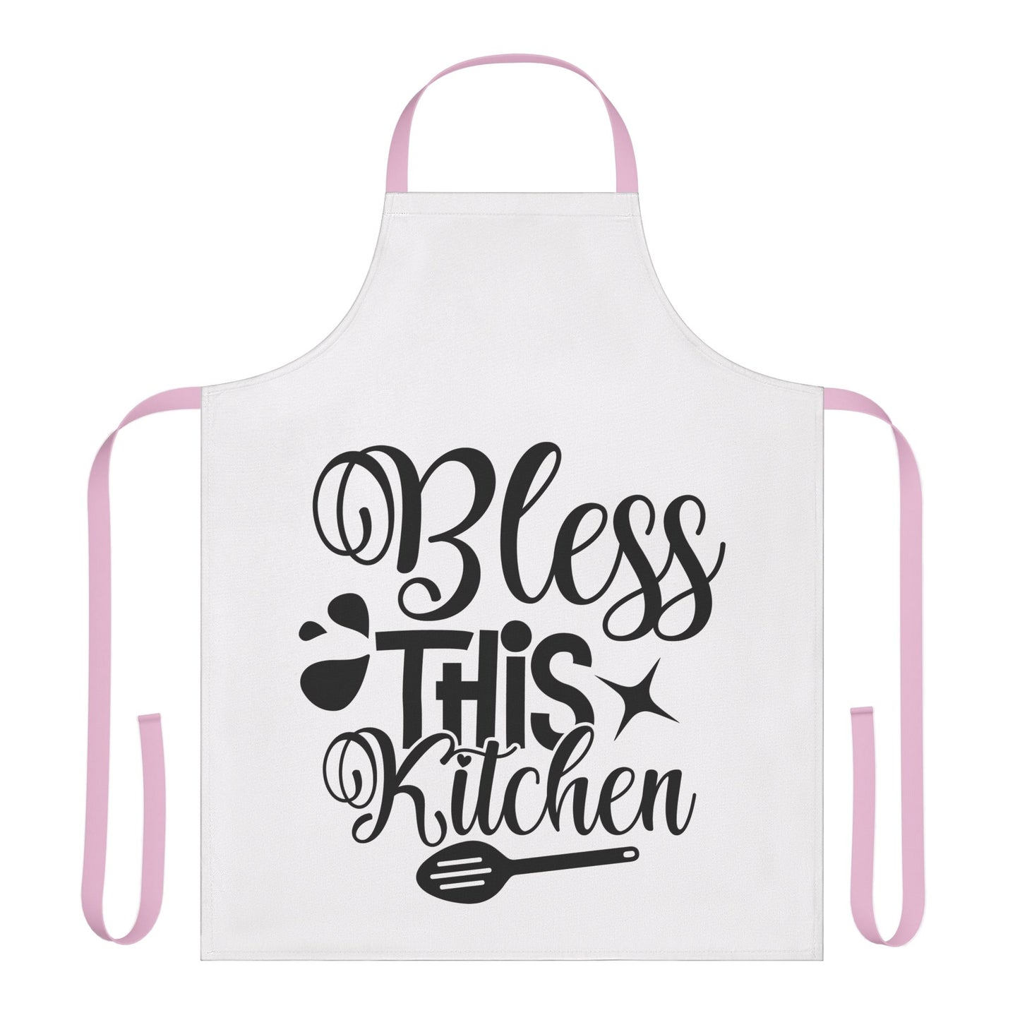 Inspirational Kitchen Apron with 5-Color Straps - 'Bless This Kitchen'