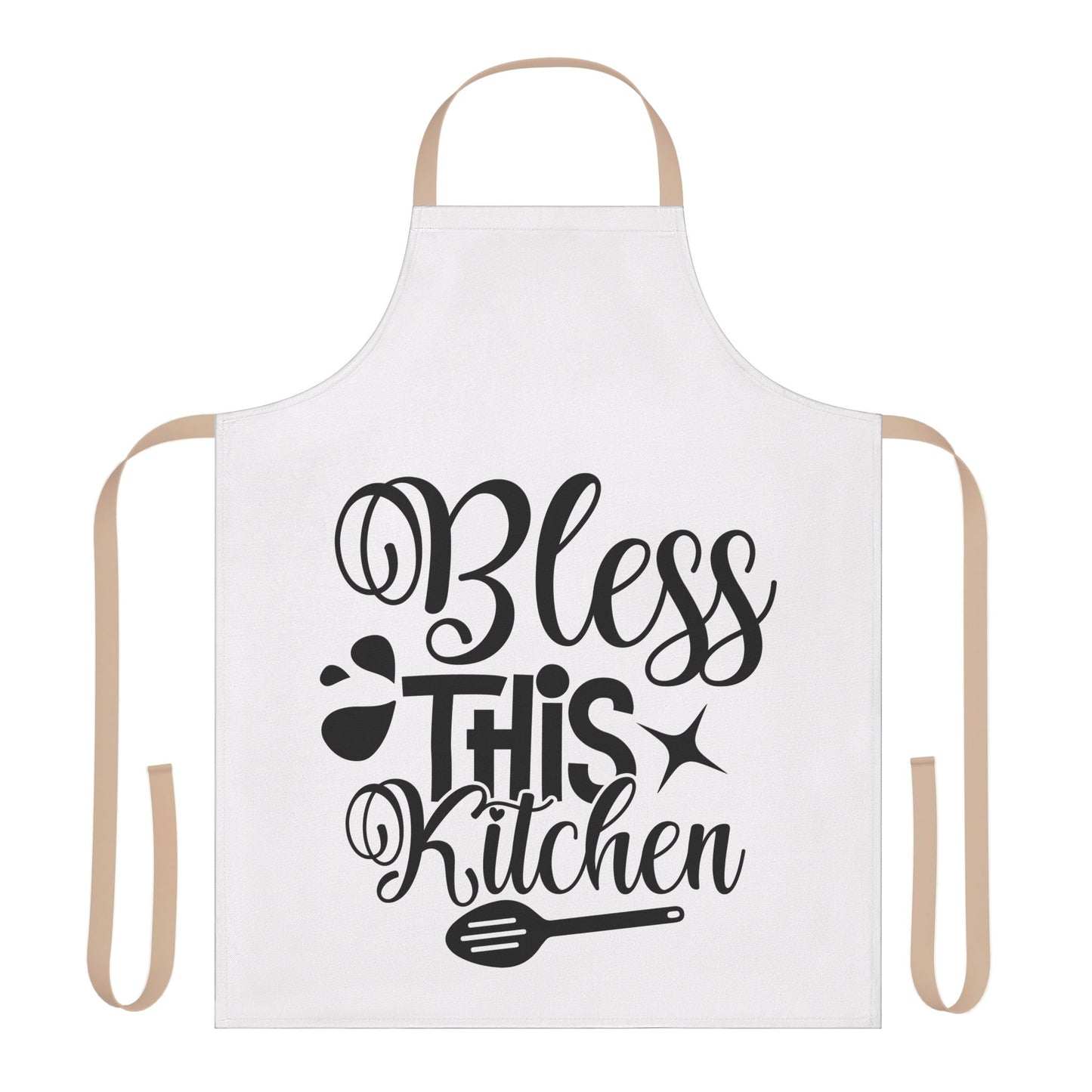 Inspirational Kitchen Apron with 5-Color Straps - 'Bless This Kitchen'