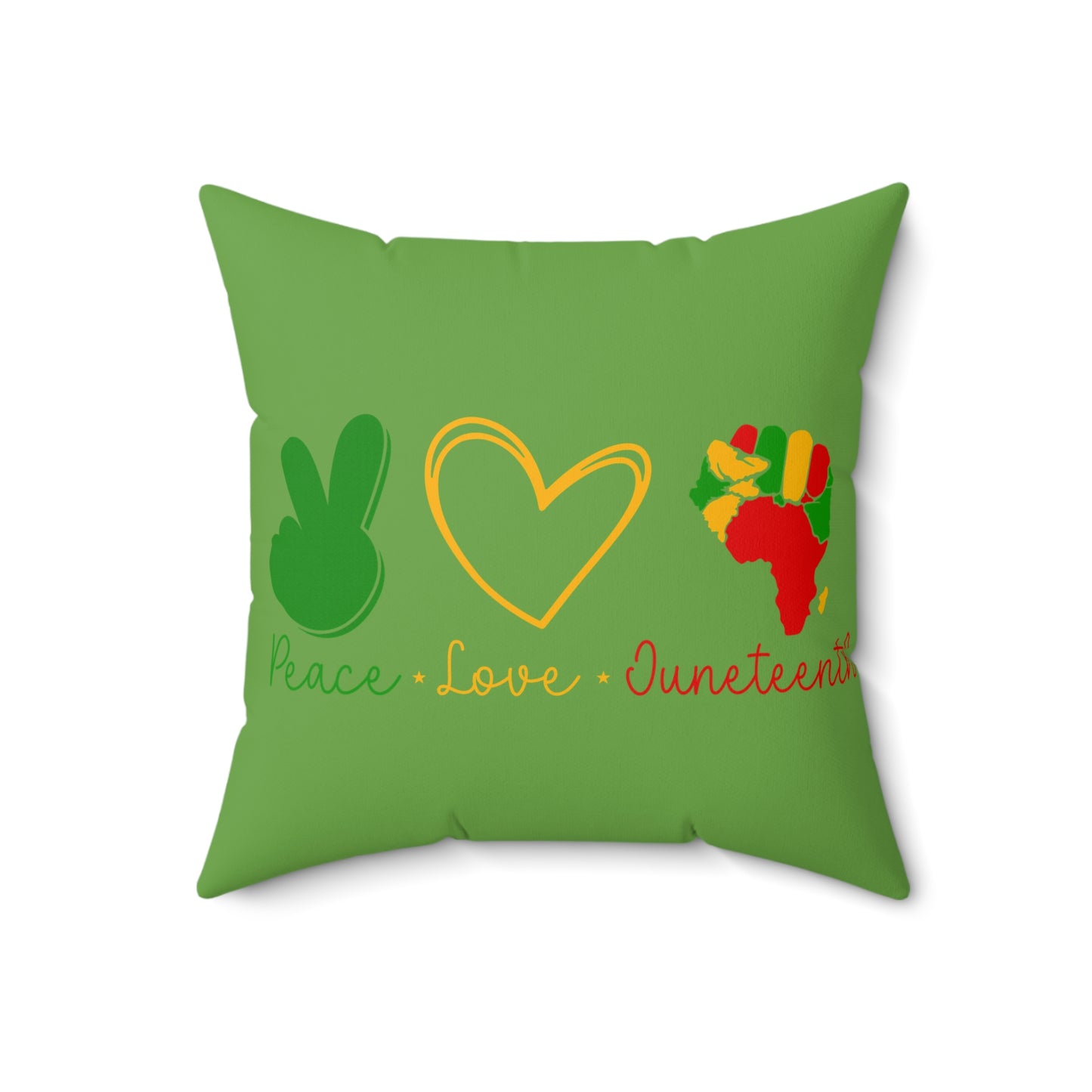 Peace Love Unity Throw Pillow - Green Accent Cushion for Home Decor