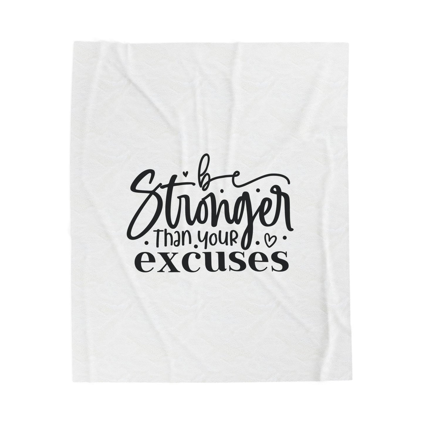 Motivational Velveteen Plush Blanket - 'Be Stronger Than Your Excuses'