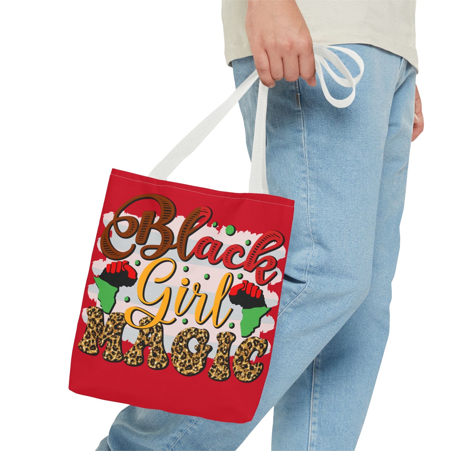 Black Girl Magic Tote Bag - Empowering Red Design for Everyday Use