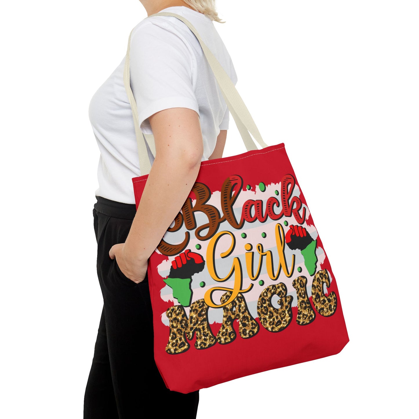 Black Girl Magic Tote Bag - Empowering Red Design for Everyday Use