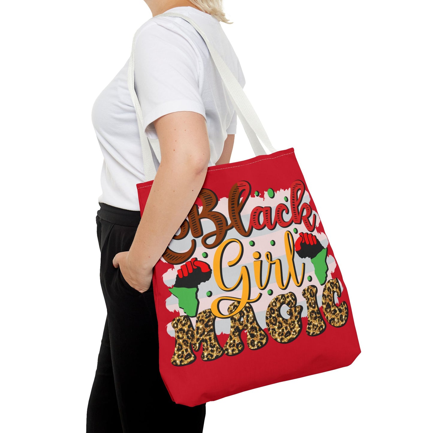 Black Girl Magic Tote Bag - Empowering Red Design for Everyday Use