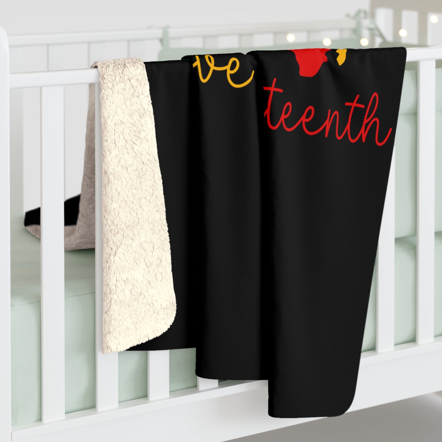 Peace, Love, Juneteenth Sherpa Fleece Blanket | Cozy Afrocentric Home Decor