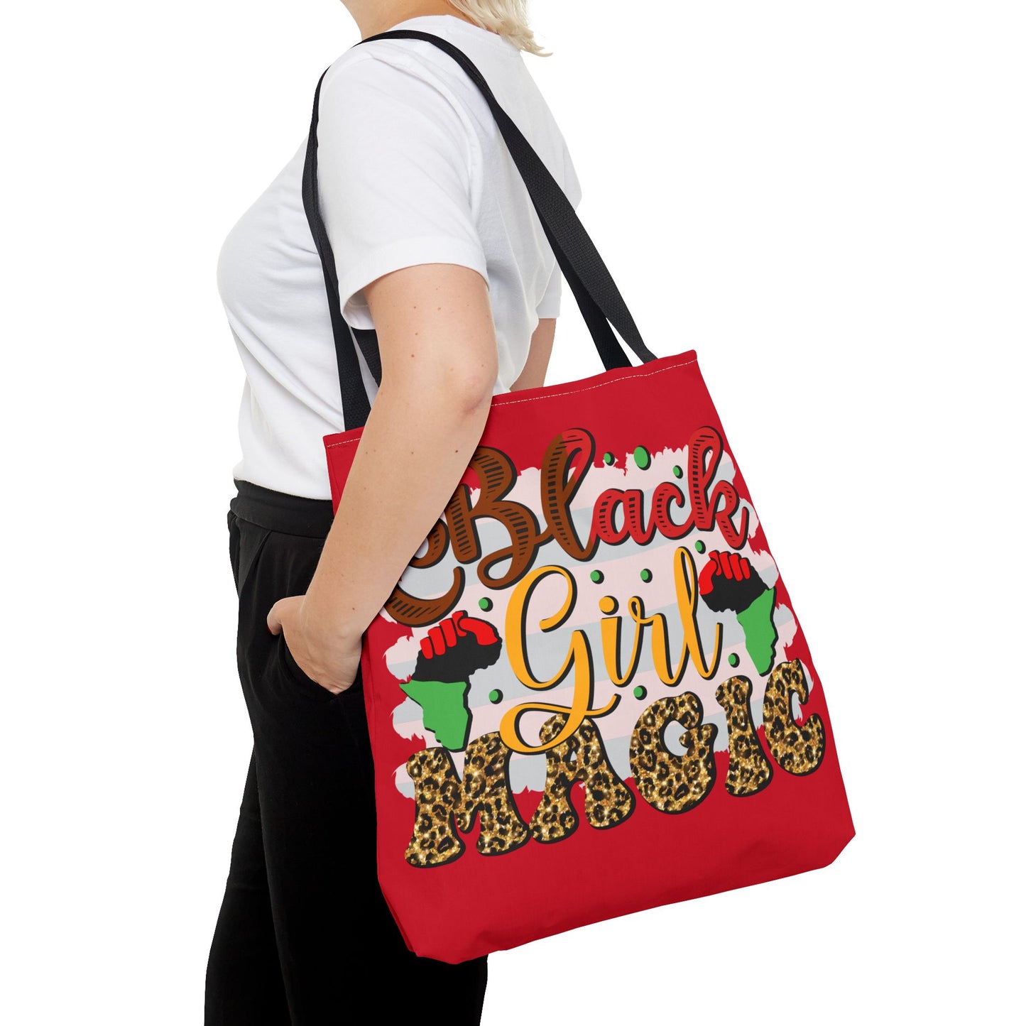 Black Girl Magic Tote Bag - Empowering Red Design for Everyday Use