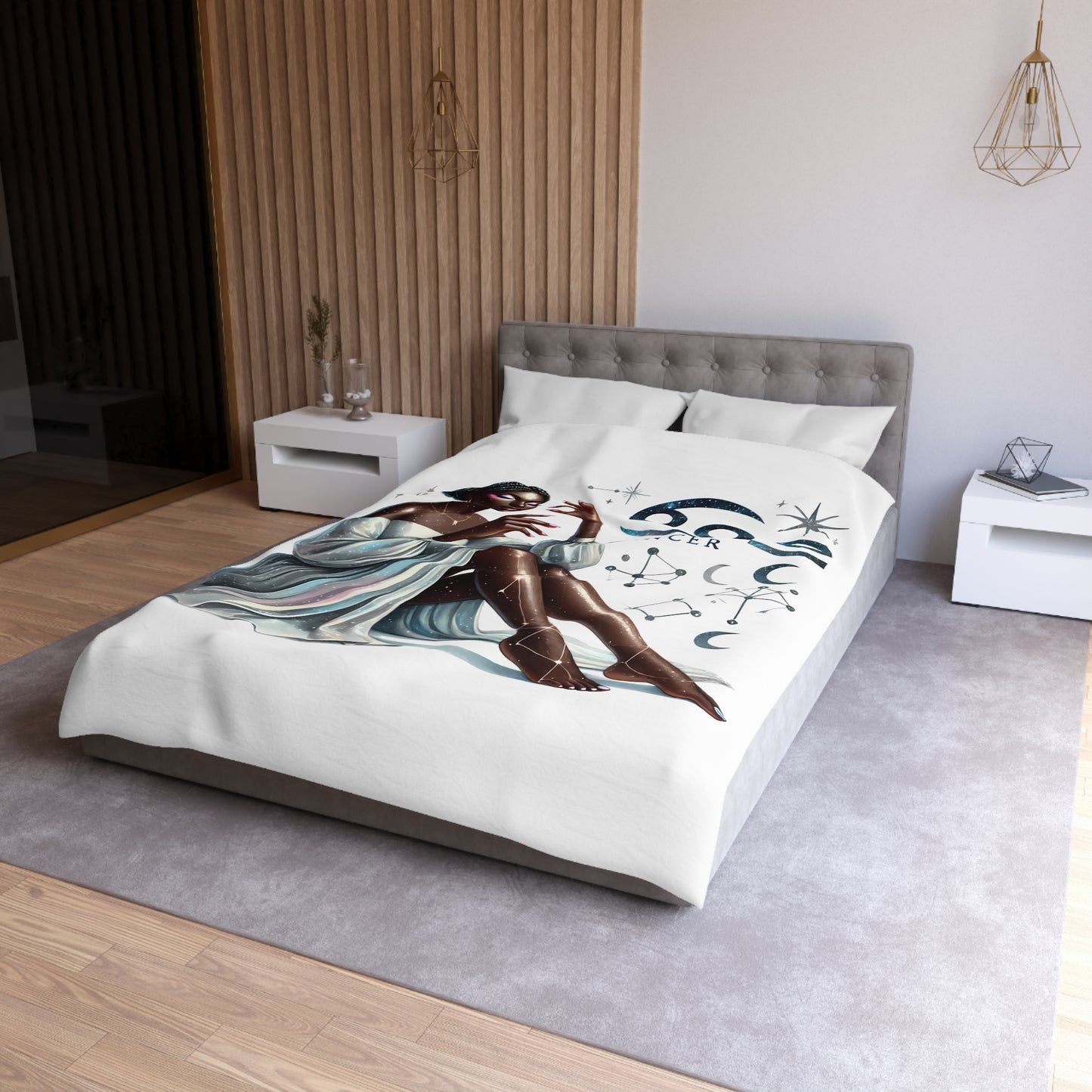 Cancer Zodiac Duvet Cover — Elegant Astrological Bedding with 'Cancer' Artwork