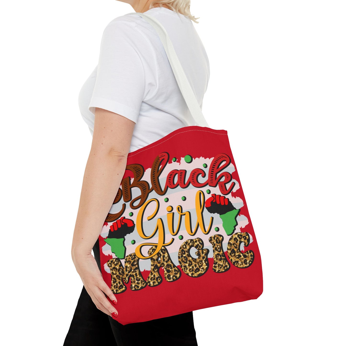 Black Girl Magic Tote Bag - Empowering Red Design for Everyday Use