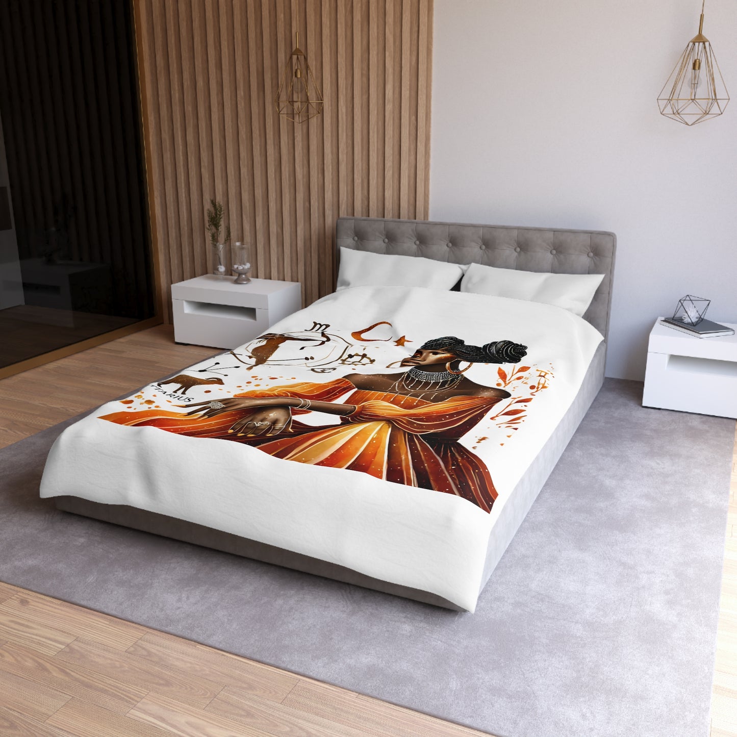 Sagittarius Zodiac Duvet Cover — African Goddess Astrology Bedding