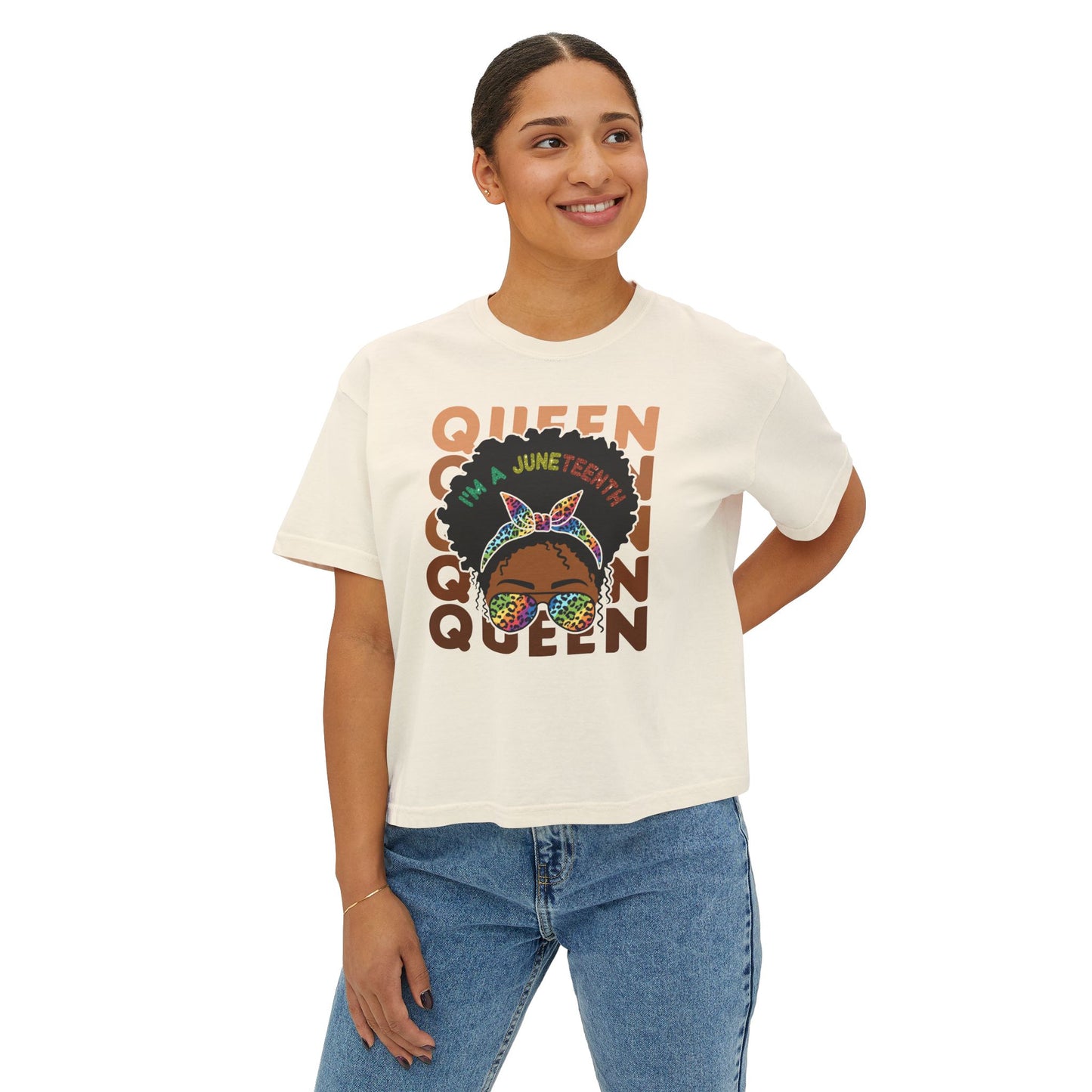 Juneteenth Women's Boxy Tee - I'm a Juneteenth Queen