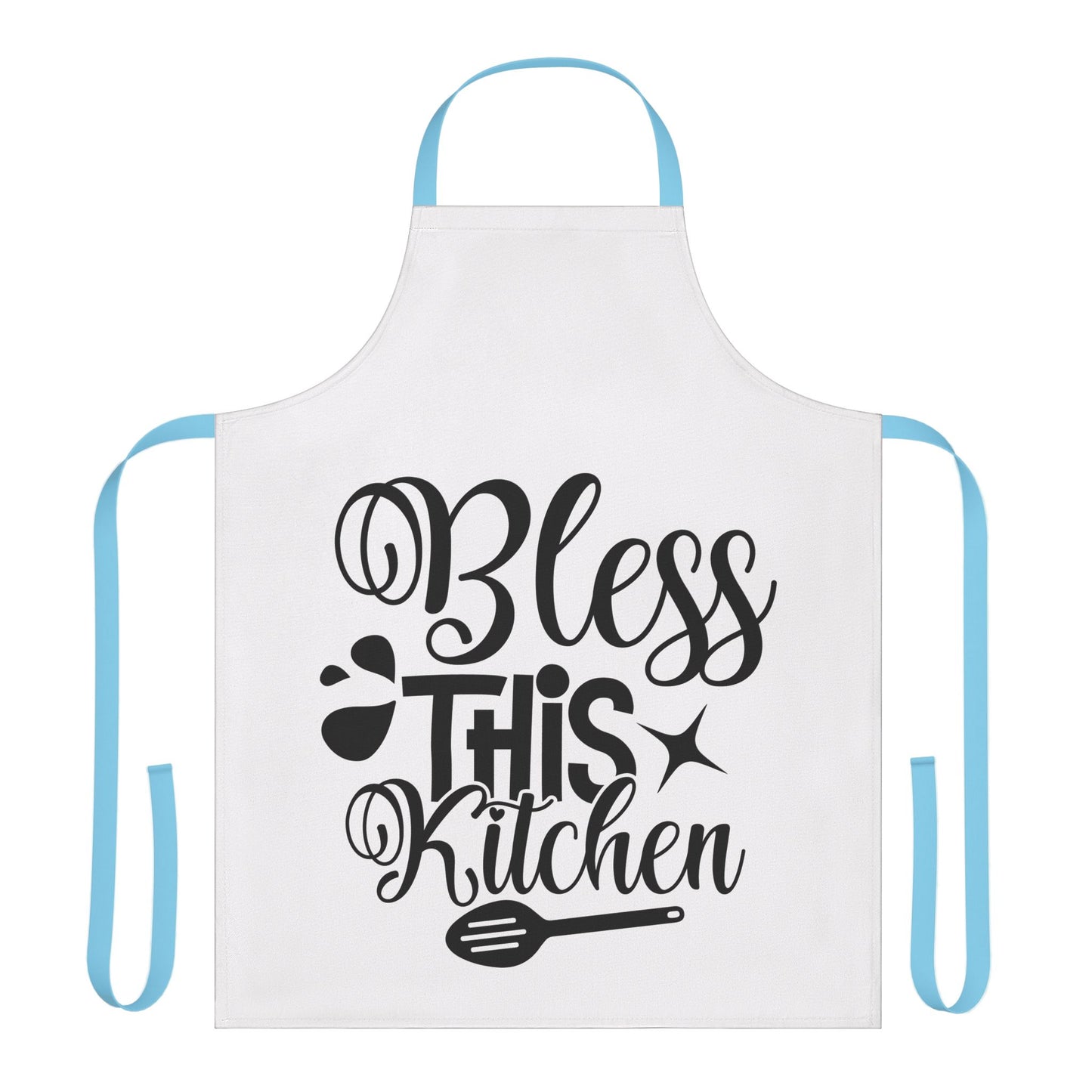 Inspirational Kitchen Apron with 5-Color Straps - 'Bless This Kitchen'
