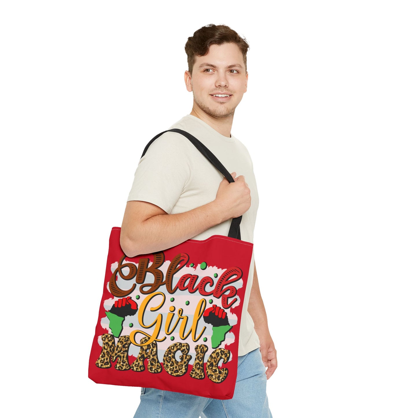 Black Girl Magic Tote Bag - Empowering Red Design for Everyday Use