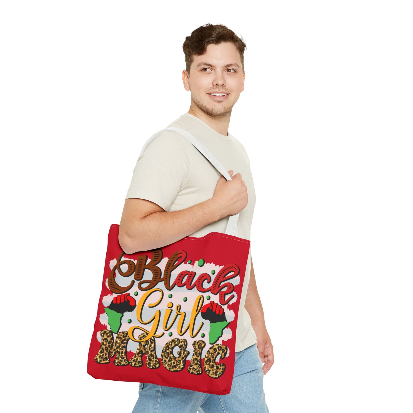 Black Girl Magic Tote Bag - Empowering Red Design for Everyday Use