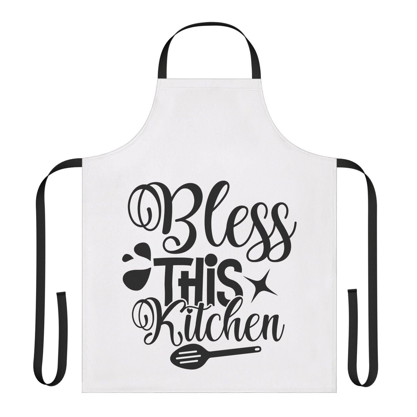 Inspirational Kitchen Apron with 5-Color Straps - 'Bless This Kitchen'