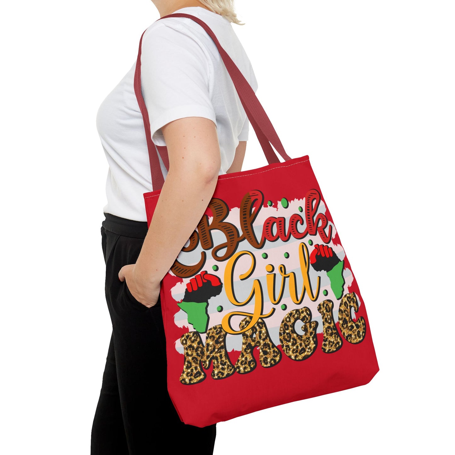 Black Girl Magic Tote Bag - Empowering Red Design for Everyday Use