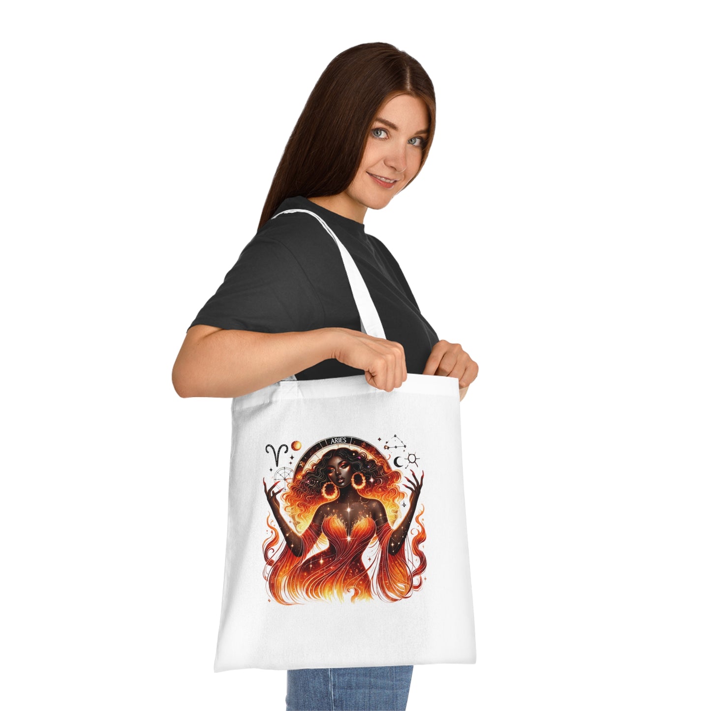 Tote Bag — Fiery Virgo Goddess Zodiac Illustration