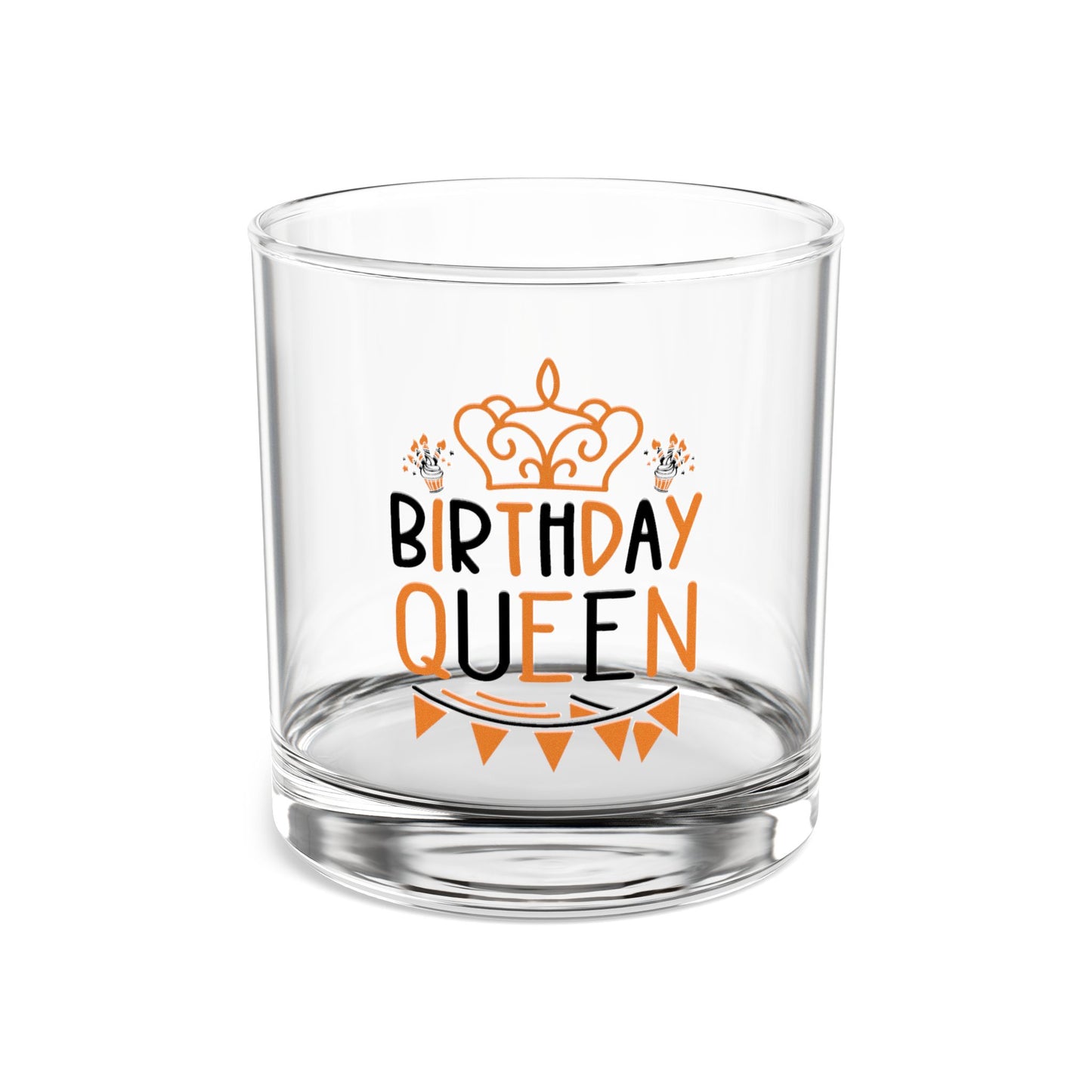 Birthday Queen Rocks Glass - 10oz Cocktail Glass for Celebrations