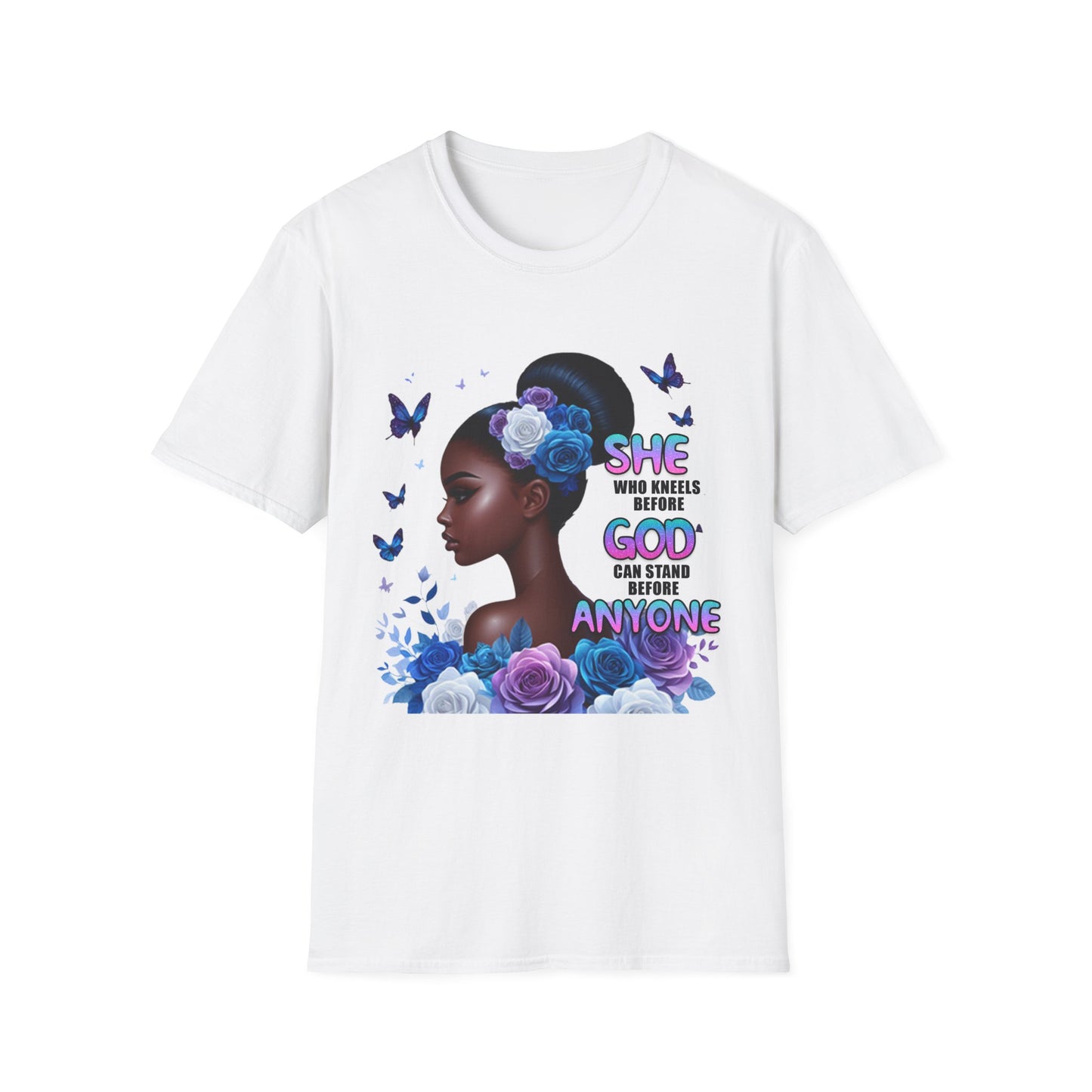 She Who Kneels Before God T-Shirt — Black Girl Faith Graphic Tee