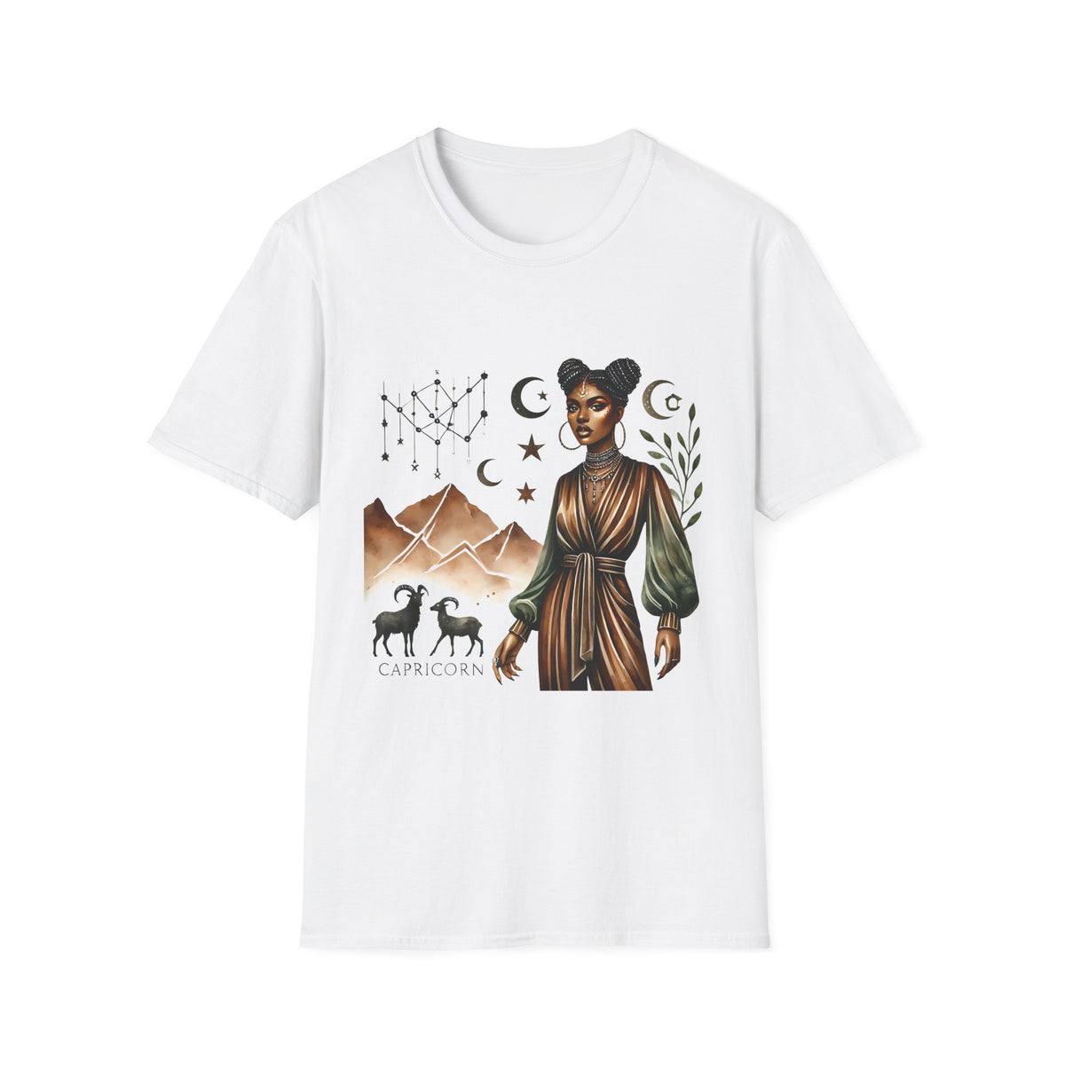 Astro Desert Woman T-Shirt — Celestial Boho Graphic Tee