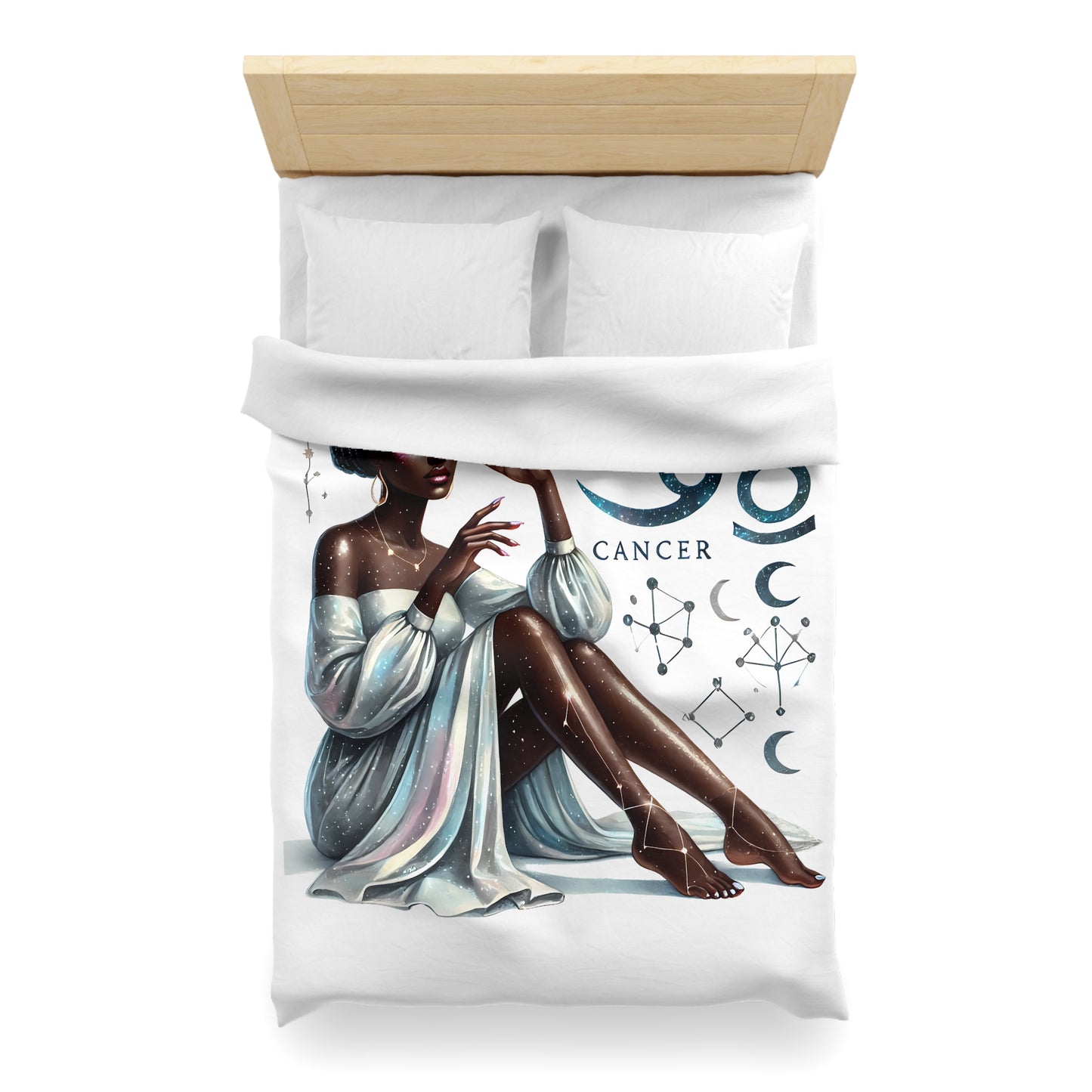 Cancer Zodiac Duvet Cover — Elegant Astrological Bedding with 'Cancer' Artwork