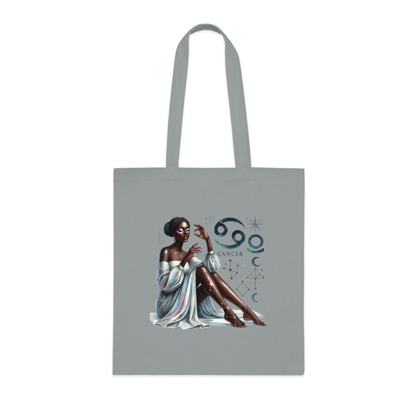 Cancer Zodiac Tote Bag — Elegant Zodiac Sign Artwork Cotton Tote