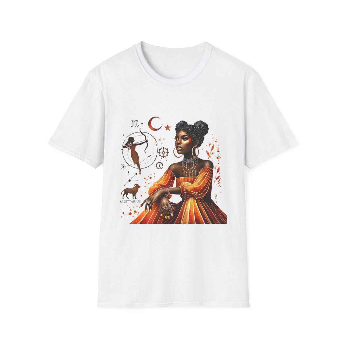 Astrology Queen T-Shirt — Black Woman Zodiac Art Tee