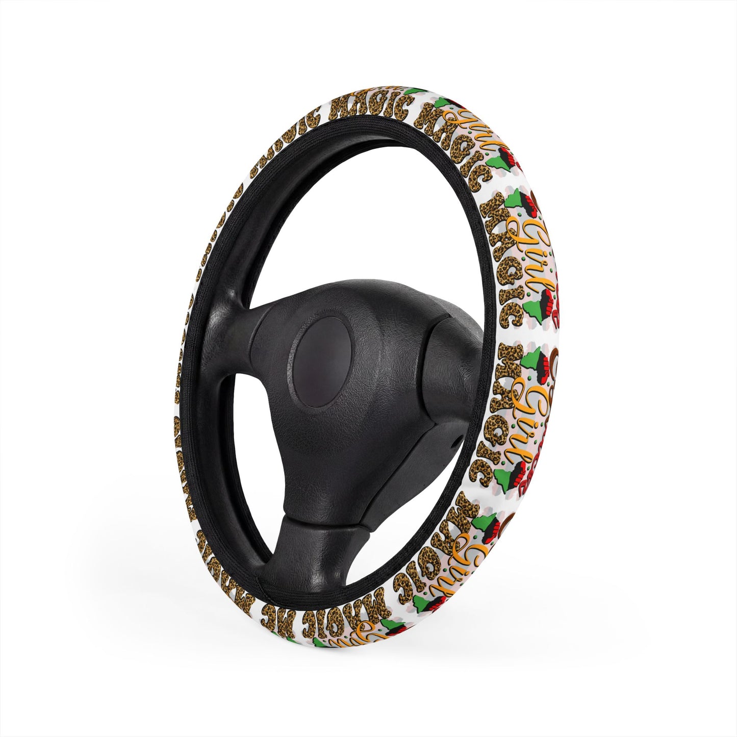 "Black Girl Magic" Steering Wheel Cover — Car Accessory