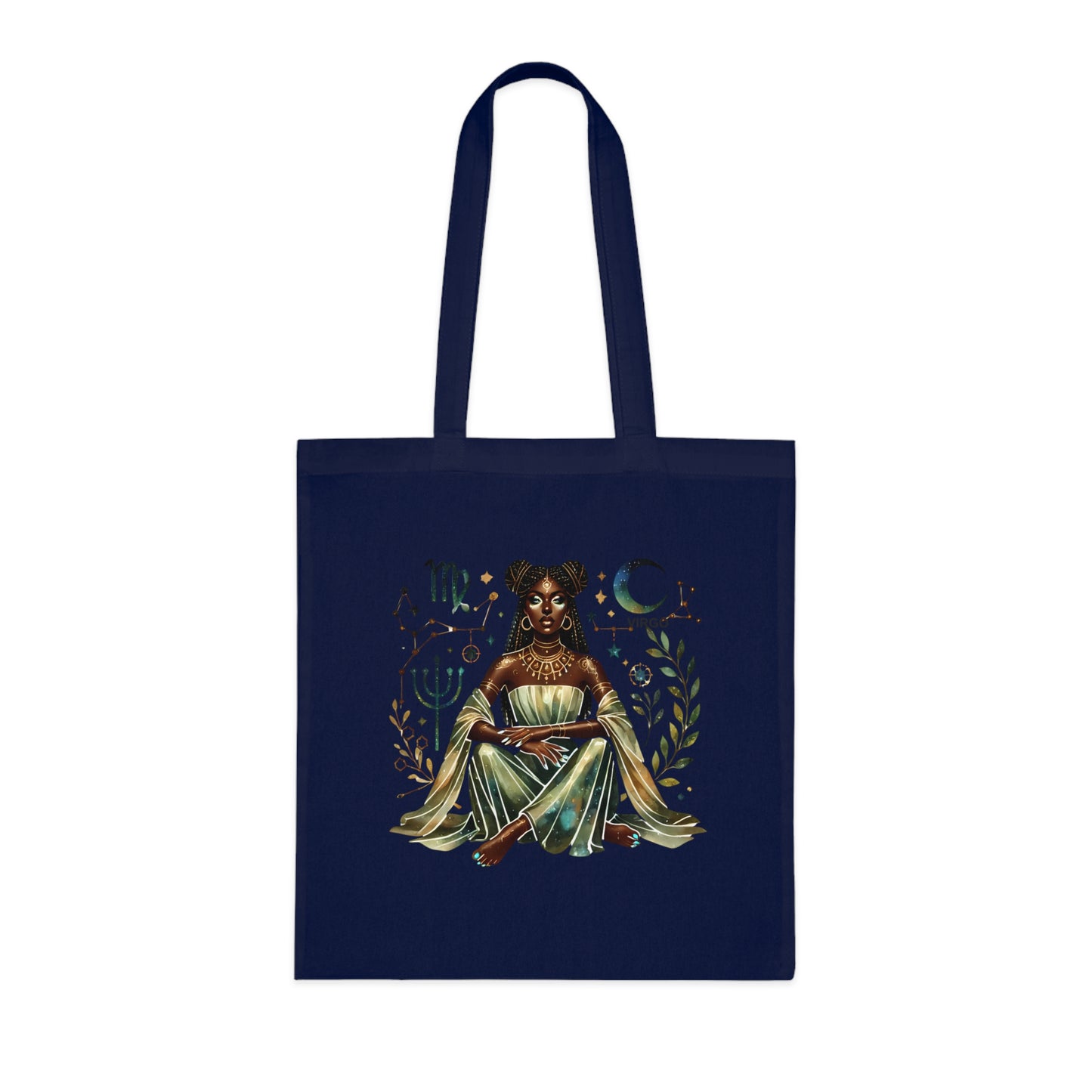 Virgo Zodiac Goddess Cotton Tote — Astrology Bookish Tarot Tote Bag