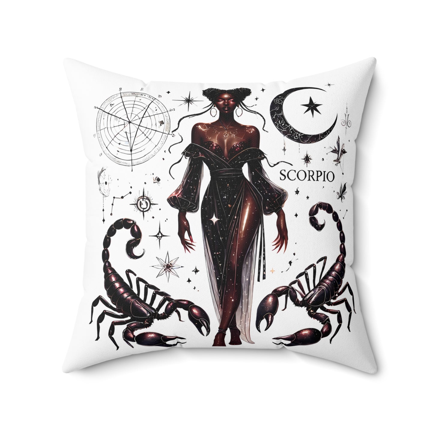 Scorpio Zodiac Pillow — Mystic Scorpion Astrology Decorative Throw Cushion