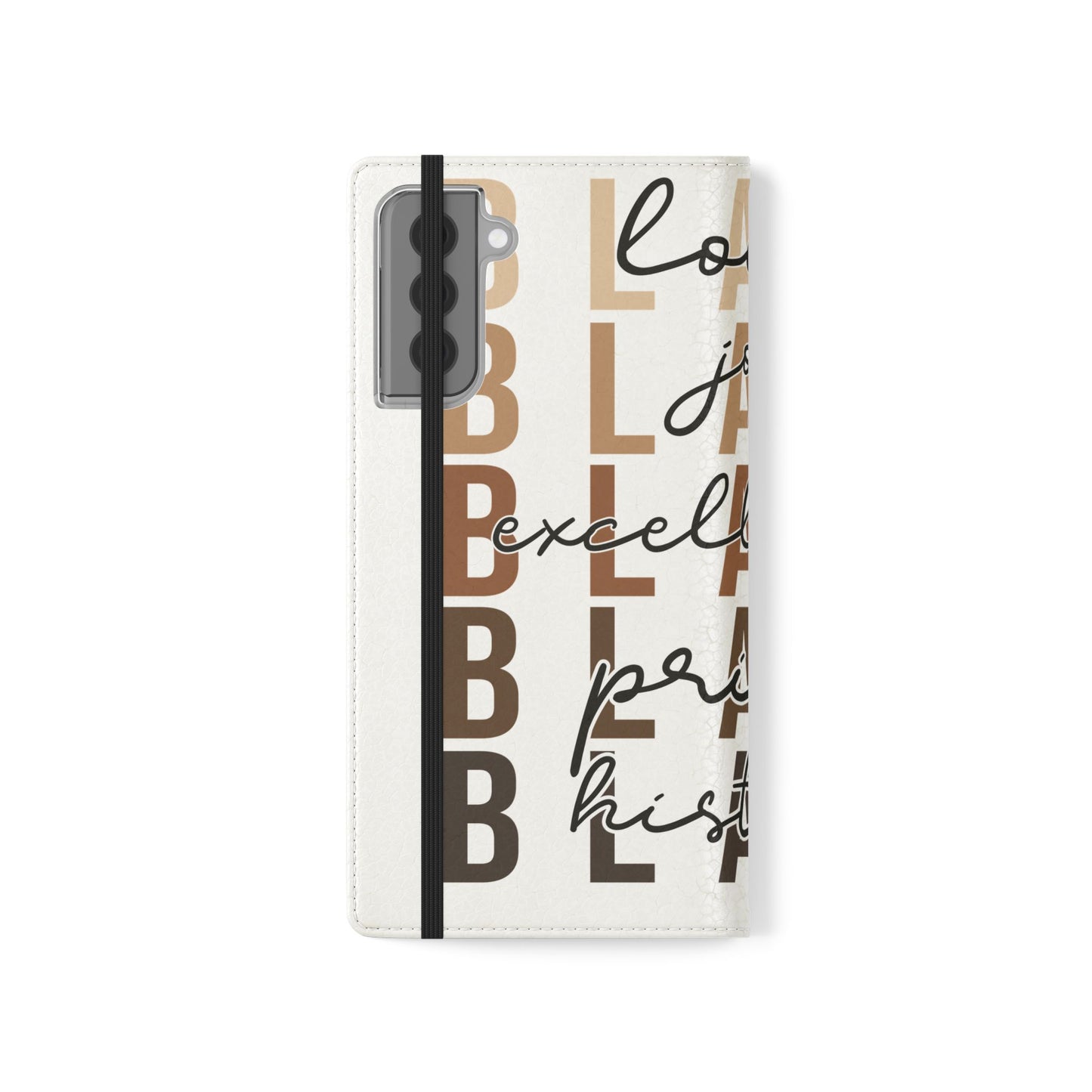 Flip Phone Case — "Black" Typography with Love, Joy, Pride & History
