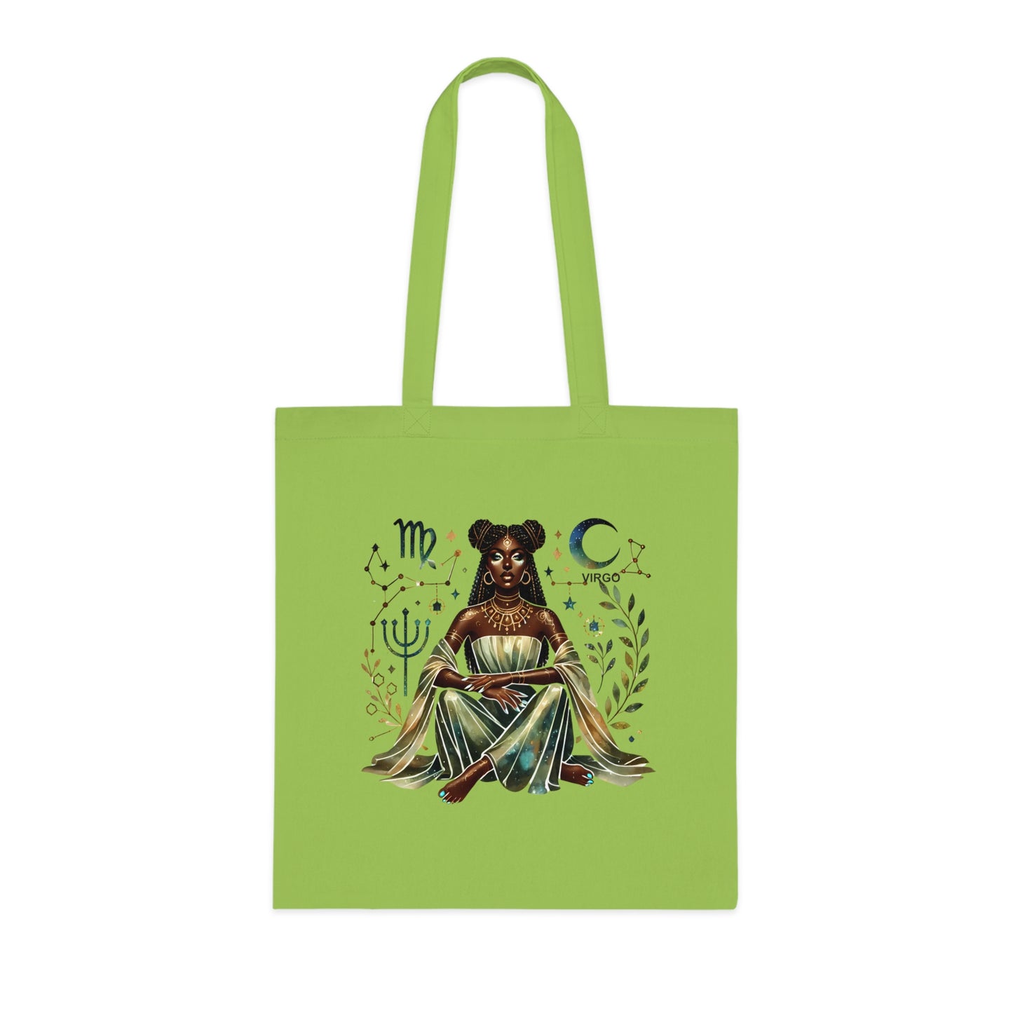 Virgo Zodiac Goddess Cotton Tote — Astrology Bookish Tarot Tote Bag