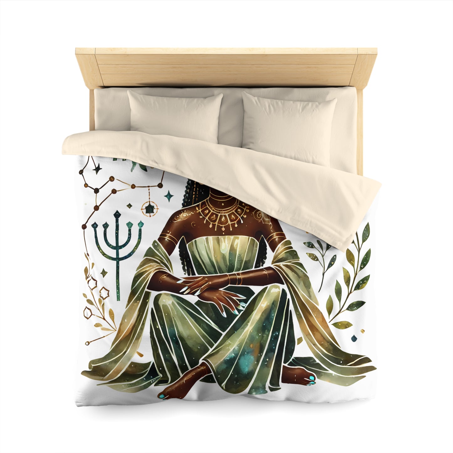Virgo Goddess Duvet Cover — Zodiac Astrology Microfiber Bedding