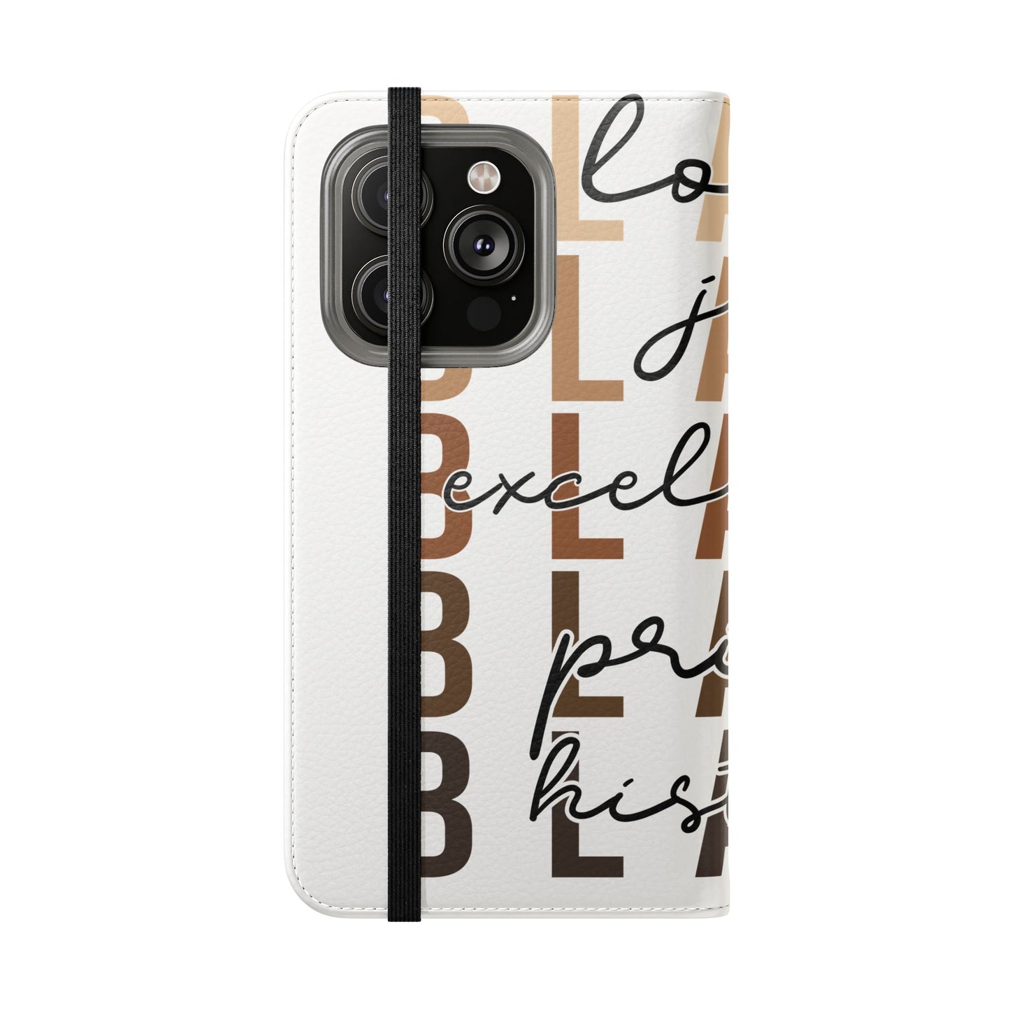 Flip Phone Case — "Black" Typography with Love, Joy, Pride & History