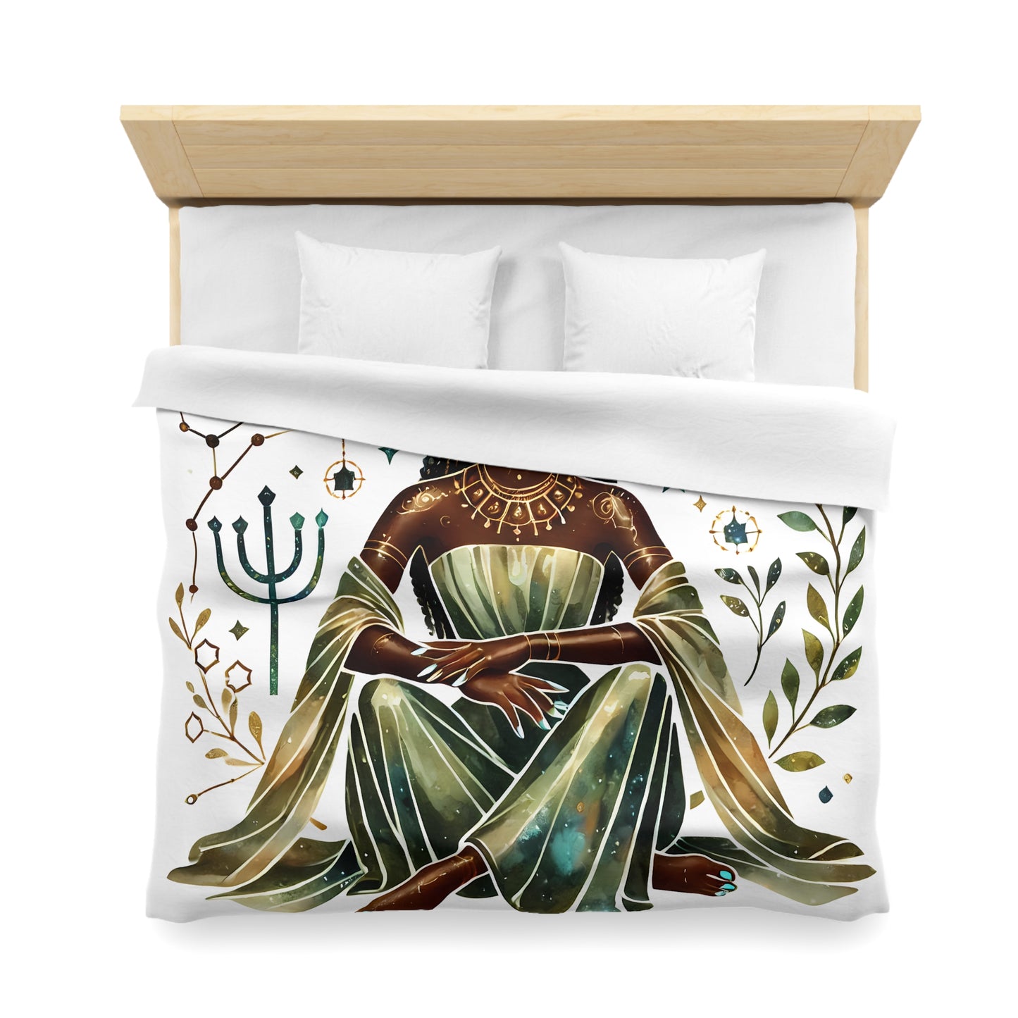 Virgo Goddess Duvet Cover — Zodiac Astrology Microfiber Bedding