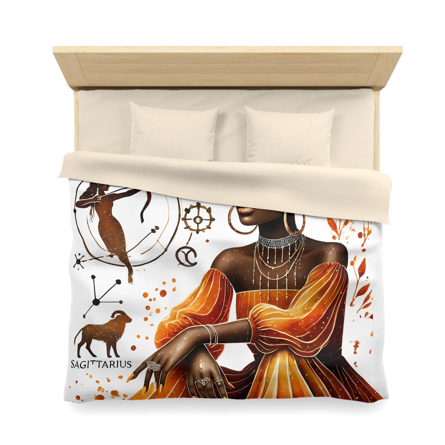 Sagittarius Zodiac Duvet Cover — African Goddess Astrology Bedding