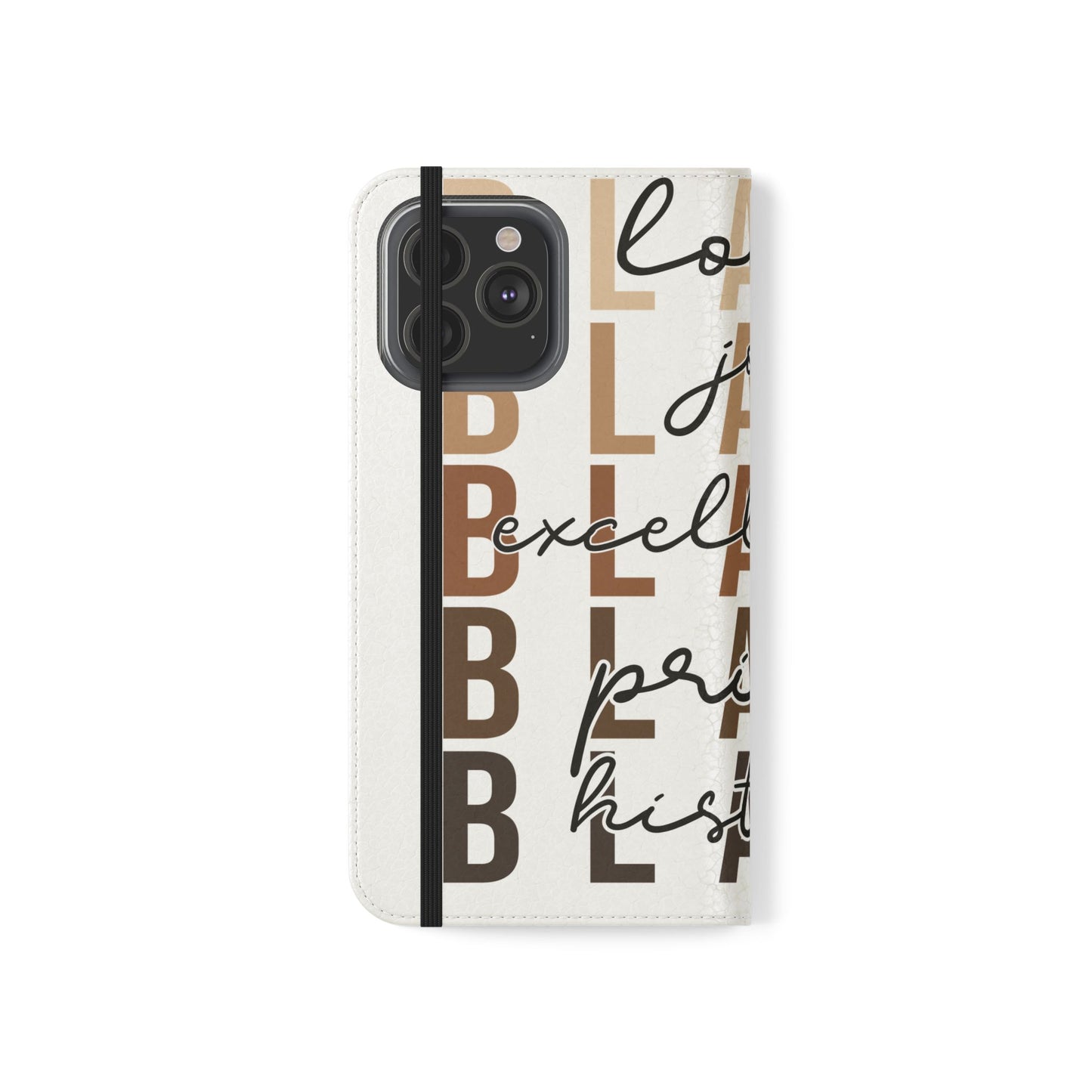 Flip Phone Case — "Black" Typography with Love, Joy, Pride & History