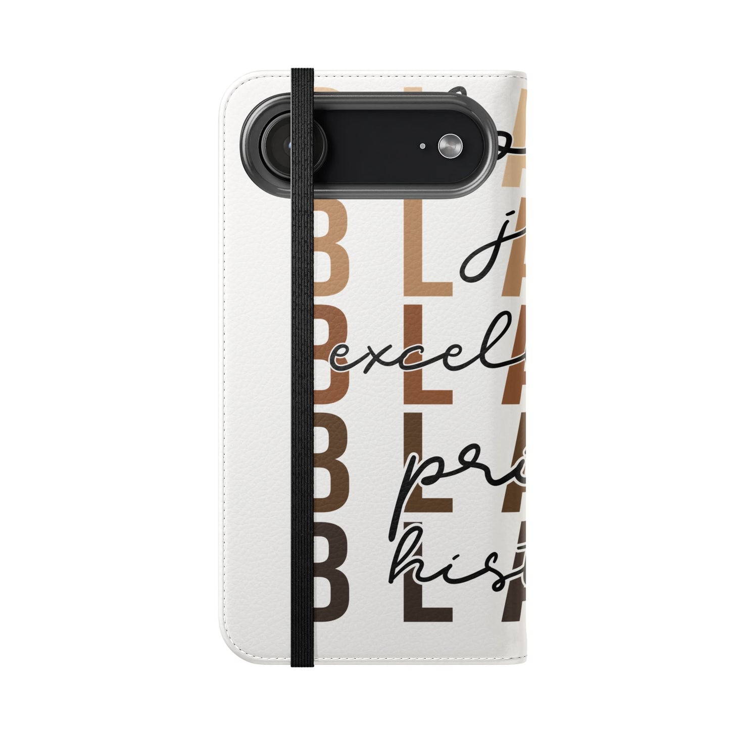 Flip Phone Case — "Black" Typography with Love, Joy, Pride & History