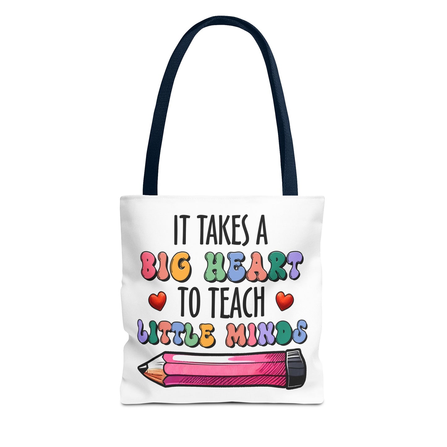 Big Heart Teacher Tote Bag - Colorful Design for Educators