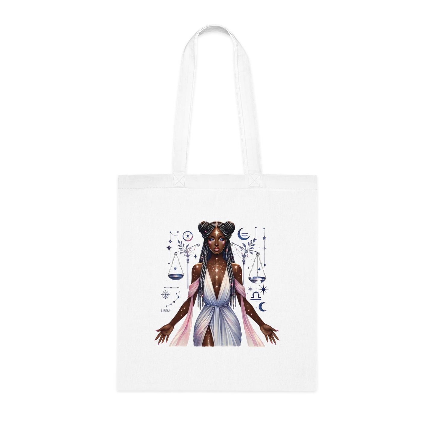 Libra Goddess Cotton Tote — Zodiac Libra Astrology Tote Bag