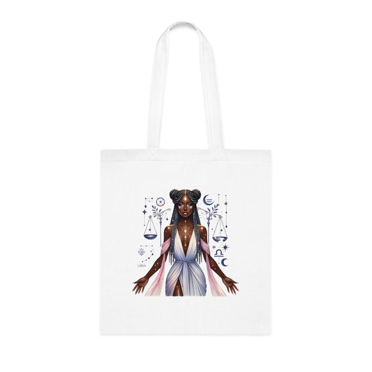 Libra Goddess Cotton Tote — Zodiac Libra Astrology Tote Bag