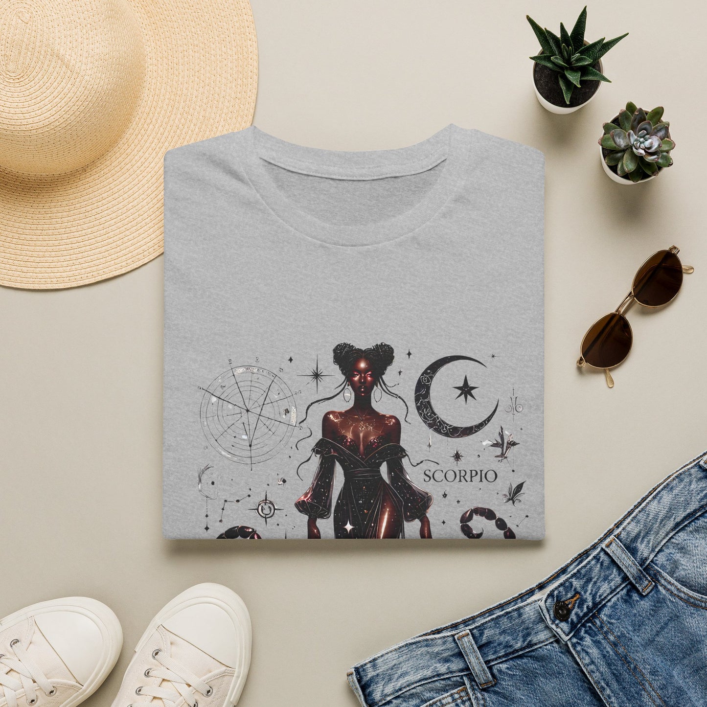 Scorpio Zodiac T‑Shirt — Mystical Scorpio Constellation Moon Design